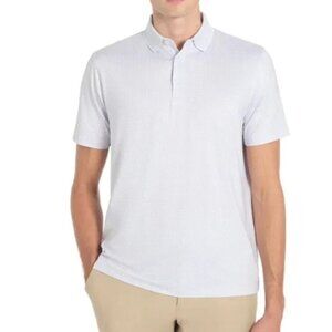 NEW Hickey Freeman Men's L White Grey Golf Polo Shirt